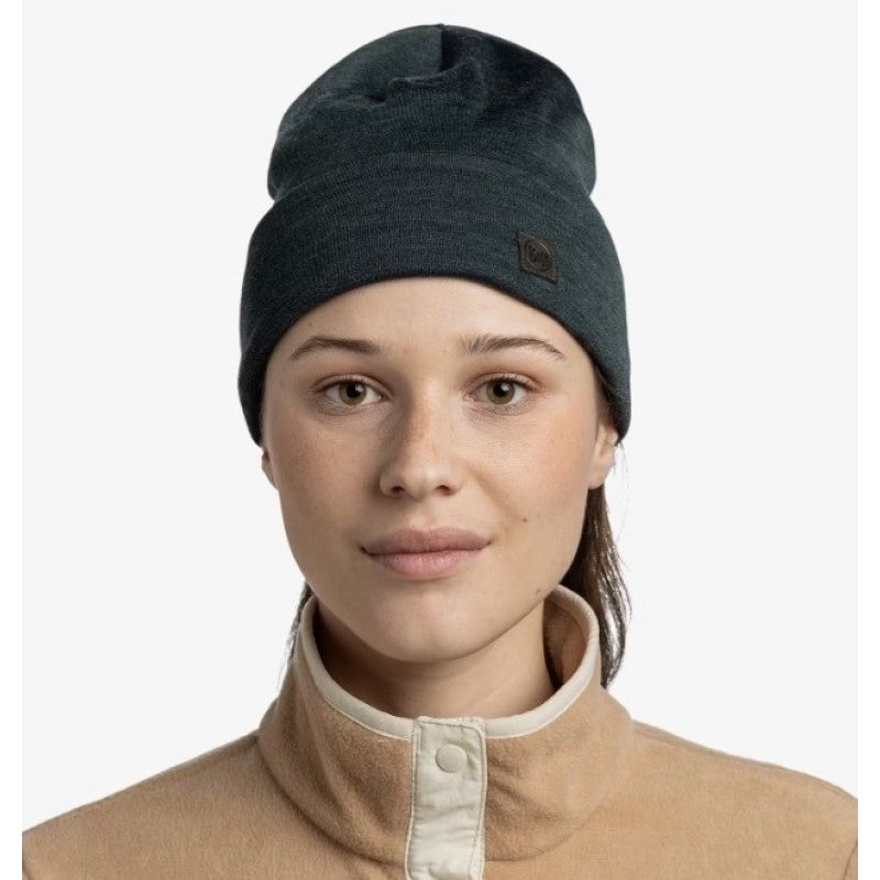 BUFF MERINO HEAVYWEIGHT BEANIE SOLID FOREST Odzież militarna/Nakrycia głowy Your Sports Performance