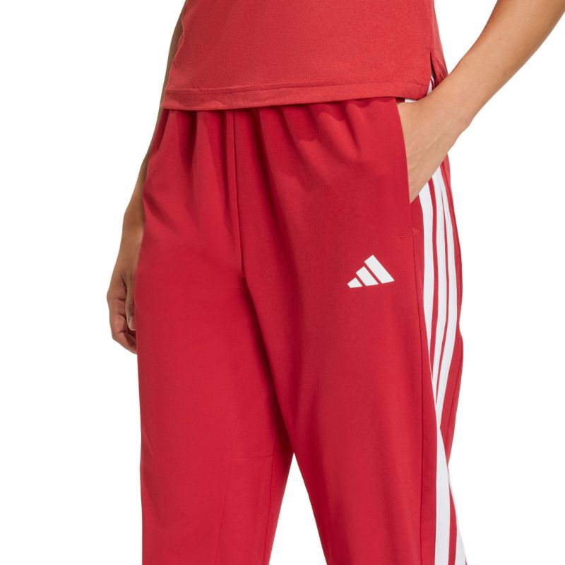 adidas Train Essentials 3-Stripes Woven Women's Pants Red KF8554