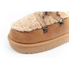 D.Franklin women's winter snow boots, fashionable fur lining, brown beige D.Franklin