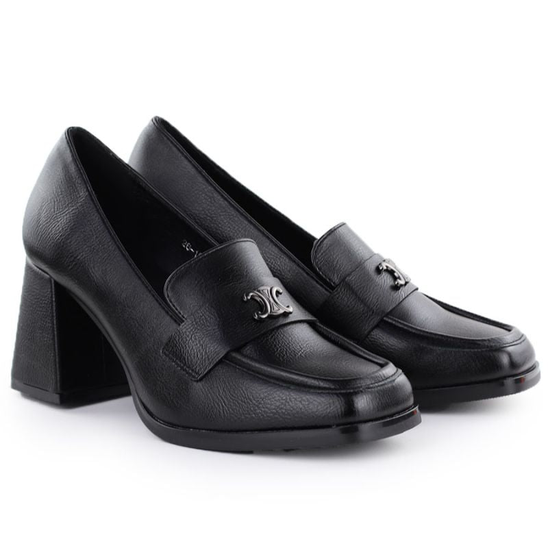 Women's black high-heeled moccasins Potocki SZ12783 To be categorized Your Sports Performance