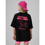 Girls' loose T-shirt with print 4F 4FJRSS26TTSHF3910-20S