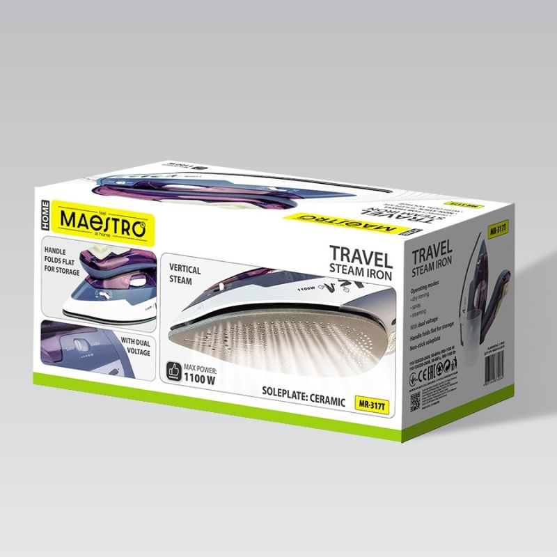 1100W MR-317T MAESTRO travel iron AGD - Produkty/Żelazka i generatory pary Your Sports Performance