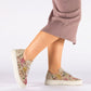 Women's openwork shoes with flowers, beige, Rieker N9919-91 Rieker