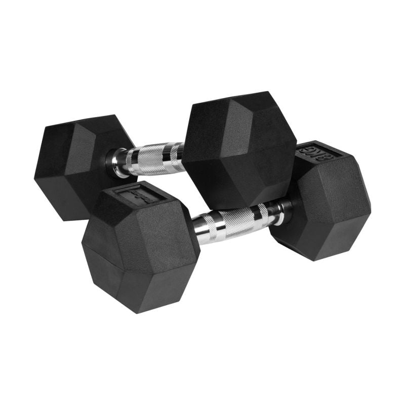 REBEL ACTIVE CAST IRON RUBBER-COATED HEX DUMBBELLS 2X8KG RBA-2325-08 To be categorized Your Sports Performance