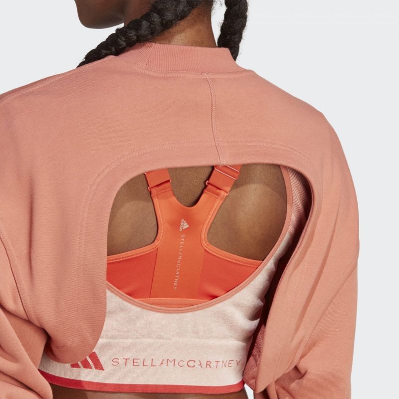 Adidas cropped hoodie shift top orange