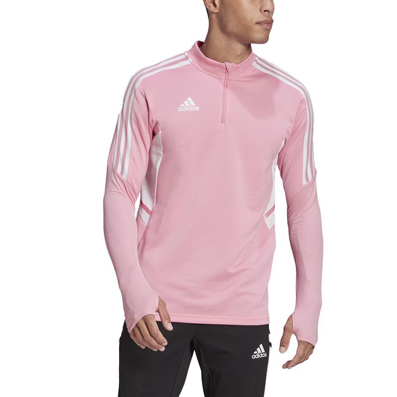 Adidas half zip pink hot sale sweatshirt