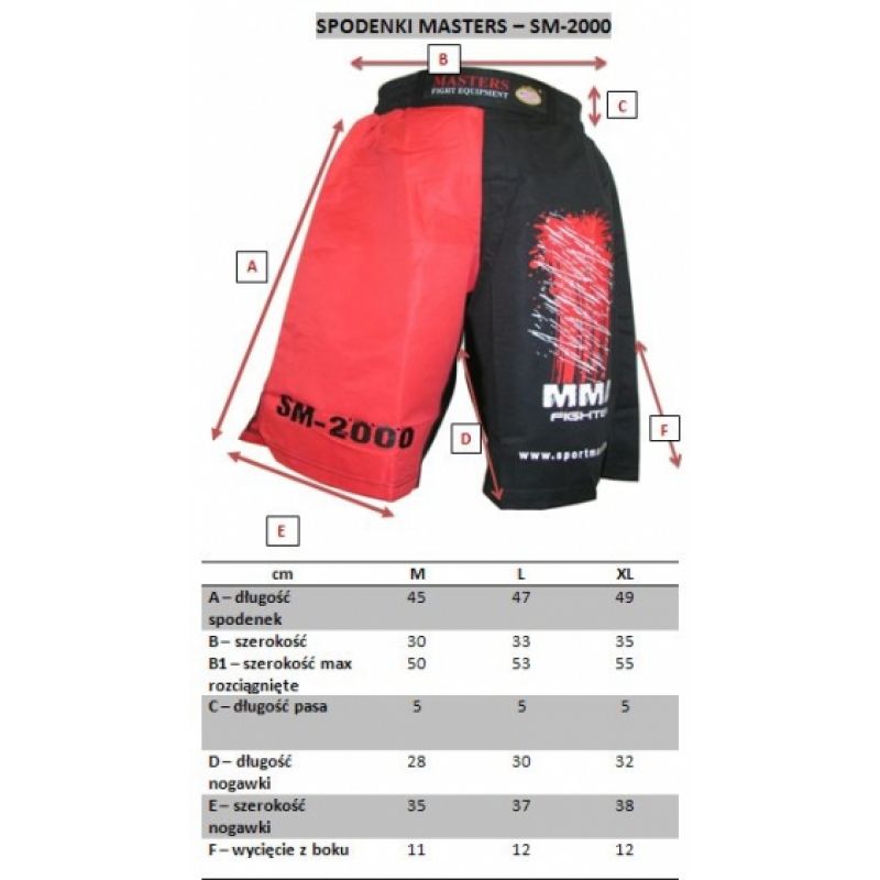 Shorts for MMA Masters SM-2000 M 062000-M Clothing , Pants, shorts , Men Your Sports Performance