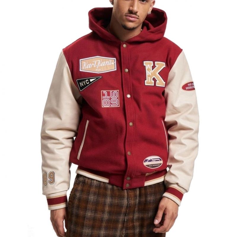 Karl Kani Retro Patch Hooded Block College Jacket M 6075237 Clothing , Jackets, vests , Men Your Sports Performance