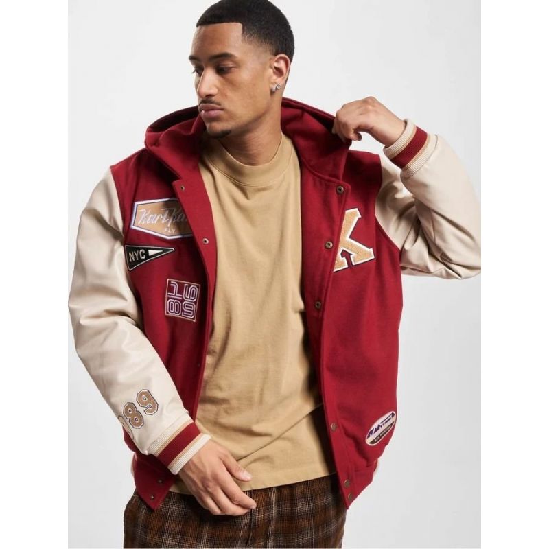 Karl Kani Retro Patch Hooded Block College Jacket M 6075237 Clothing , Jackets, vests , Men Your Sports Performance