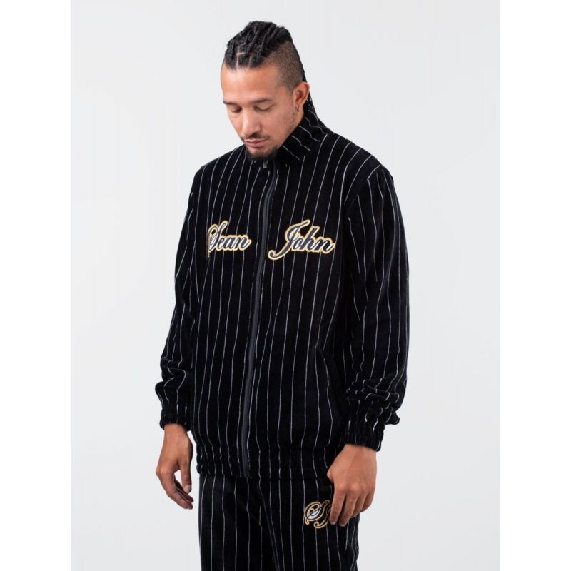 Sean John Vintage Pinstripe Velours Trackjacket M 6078109 Clothing , Sweatshirts , Men Your Sports Performance