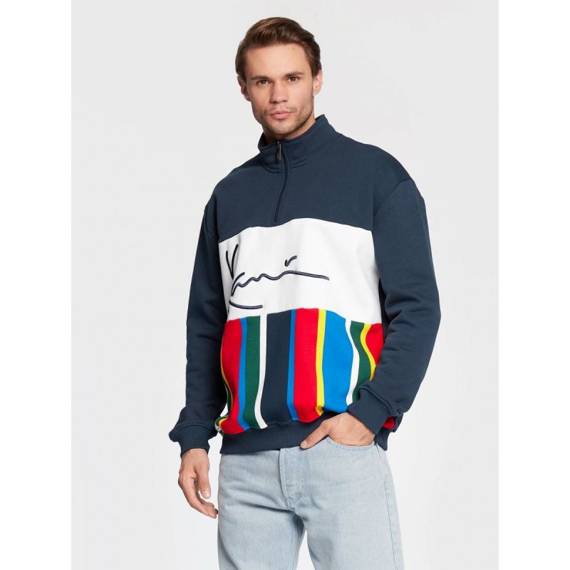Karl Kani KK Signature Block Stripe Troyer M 6027341 sweatshirt Clothing , Sweatshirts , Men Your Sports Performance