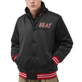 Mitchell & Ness NBA Heavyweight Satin Jacket Miami Heat M OJBF3413-MHEYYPPPBLCK Clothing , Jackets, vests , Men Your Sports Performance