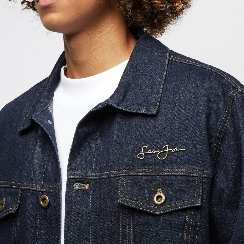 Sean John Classic Logo Denim Jacket M JM213-042-01 Clothing , Jackets, vests , Men Your Sports Performance