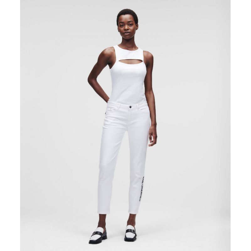 Karl Lagerfeld White Gf Denim Pants W 221W1101 jeans Clothing , Pants, shorts , Women Your Sports Performance