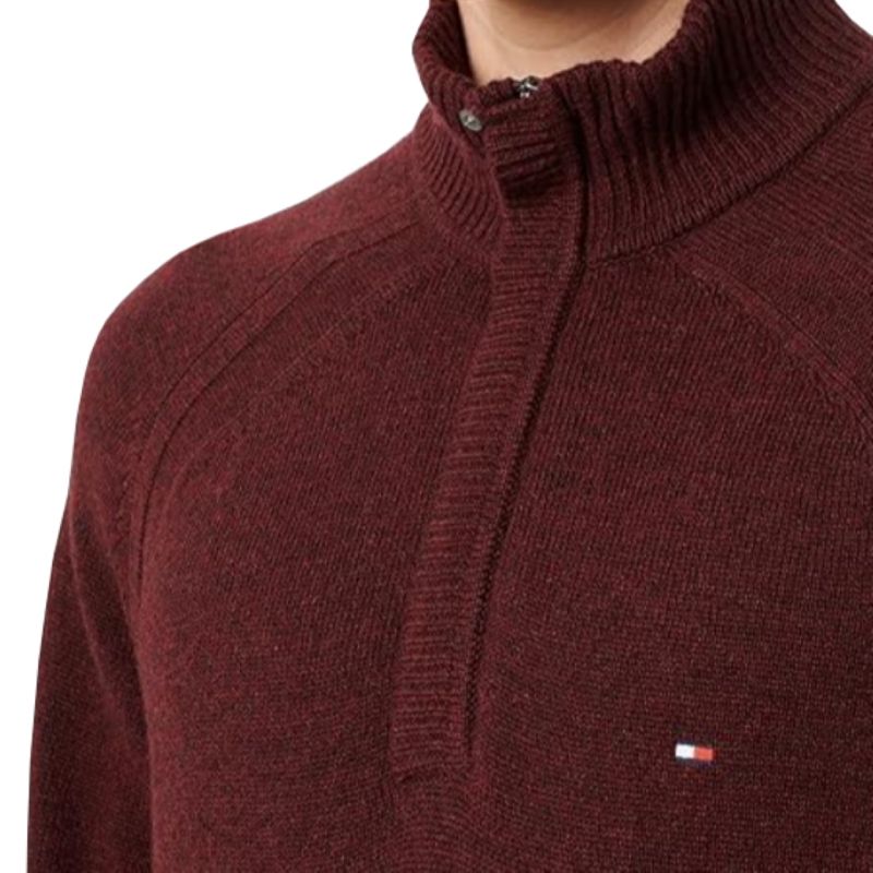 Tommy hilfiger lambswool zip mock sweater hot sale