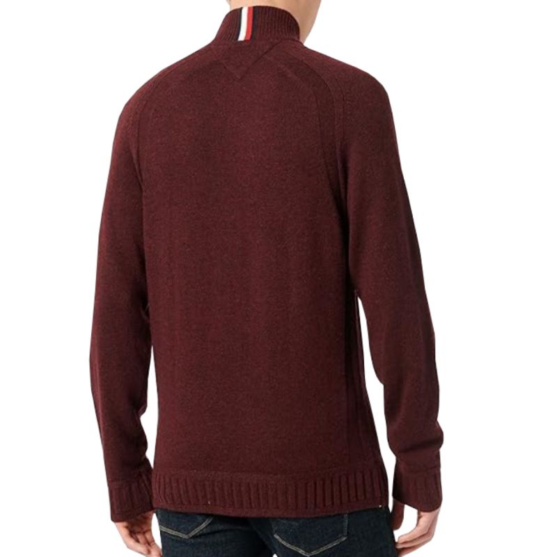 Tommy hilfiger lambswool zip mock sweater hot sale