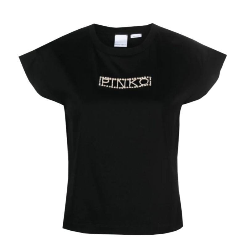 Pinko Logo Strass T-shirt W 101609A12H Clothing , Shirts , Women Your Sports Performance