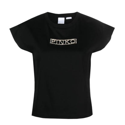 Pinko Logo Strass T-shirt W 101609A12H Clothing , Shirts , Women Your Sports Performance