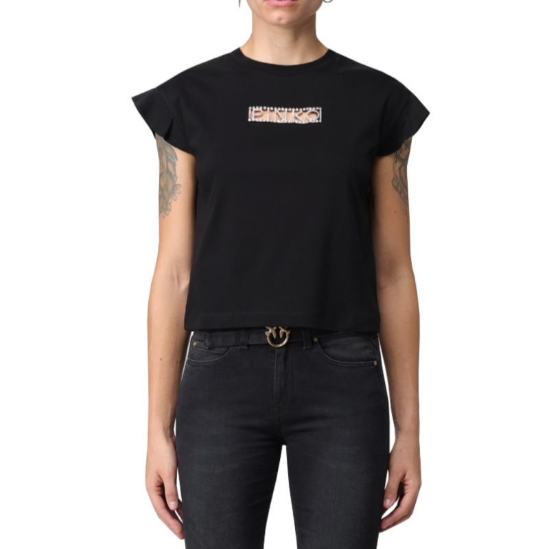 Pinko Logo Strass T-shirt W 101609A12H Clothing , Shirts , Women Your Sports Performance
